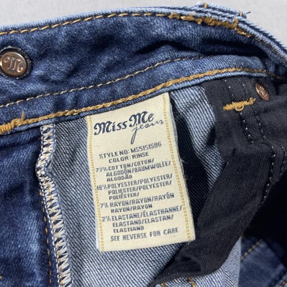 Miss Me Jeans Womens 27 Mid Rise Skinny Stretch Denim Rinse Wash Casual Pants - Picture 10 of 11